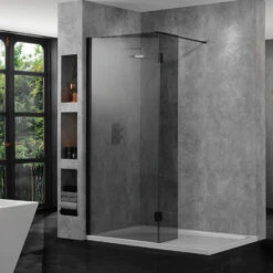 Aquadart 10mm 800mm Wetroom Screen Smoked Glass