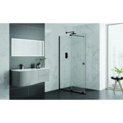 Aquadart Rolla 8 Sliding Wetroom Door 1100mm Matt Black