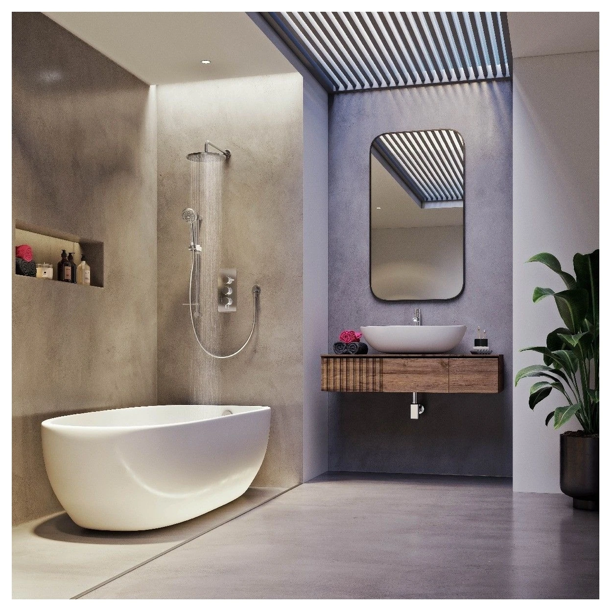 Aqualisa Dream Shower With Adjustable Head, Wall Head & Bath Fill Round - Image 3