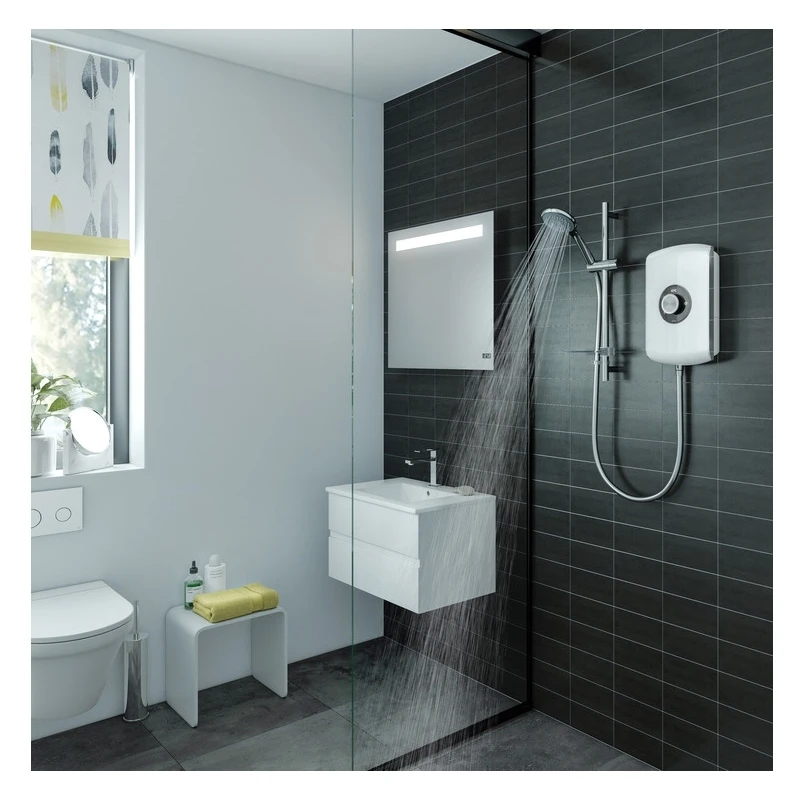 Triton Amore Electric Shower 9.5kW White Gloss - Image 2