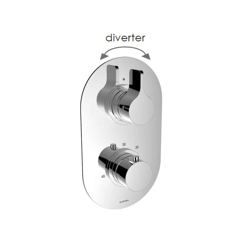 Cifial TH251 Thermostatic Valve With Diverter (2 Outlets) Chrome