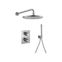 Flova Levo 2 Way Shower Set Square Brushed Nickel