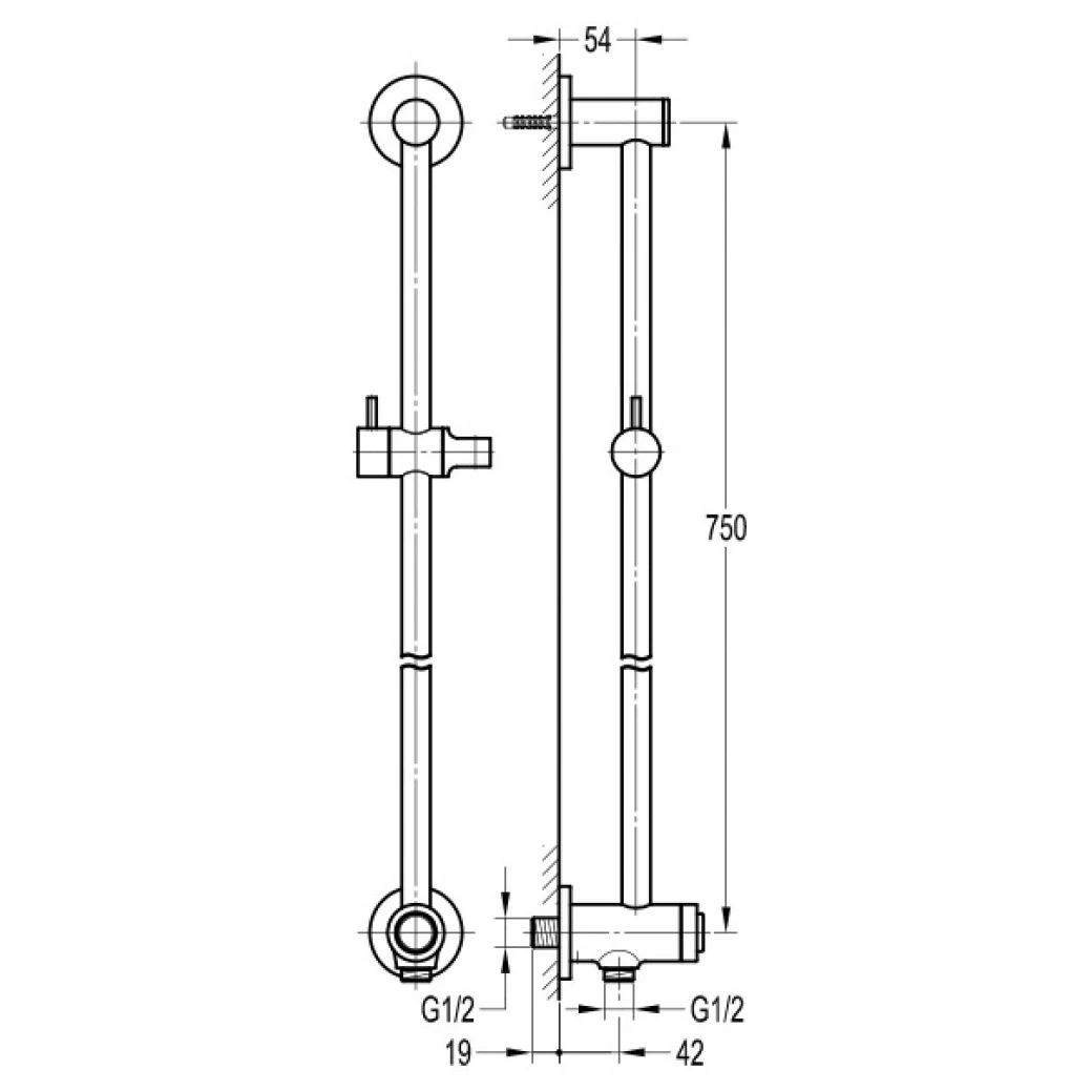 Flova Round Slide Rail Kit With GoClick Control & Integral Outlet - Image 2