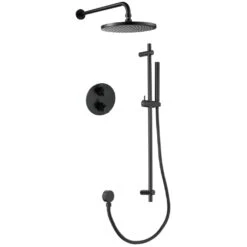 Flova Levo 2 Way Shower Set Round Matt Black
