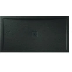 Frontline Aquaglass 1100x900mm Black Slate Effect Shower Tray