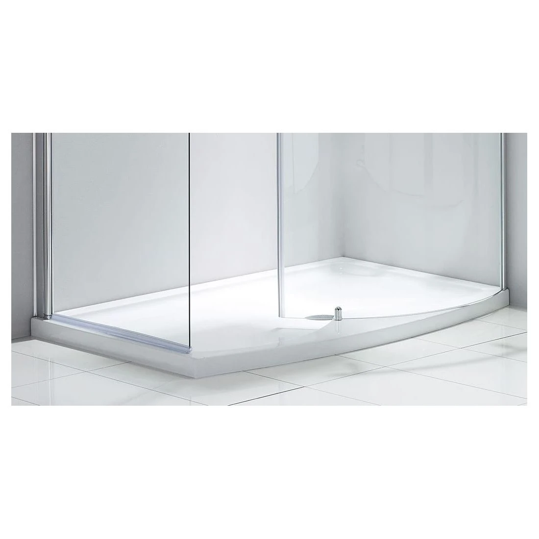 Frontline Aquaglass Purity Closing 1350x900mm Dedicated Shower Tray Right