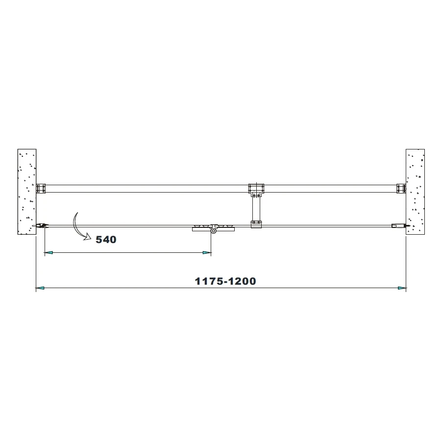 Frontline Aquaglass Linear 1200mm Hinge Door Right - Image 2