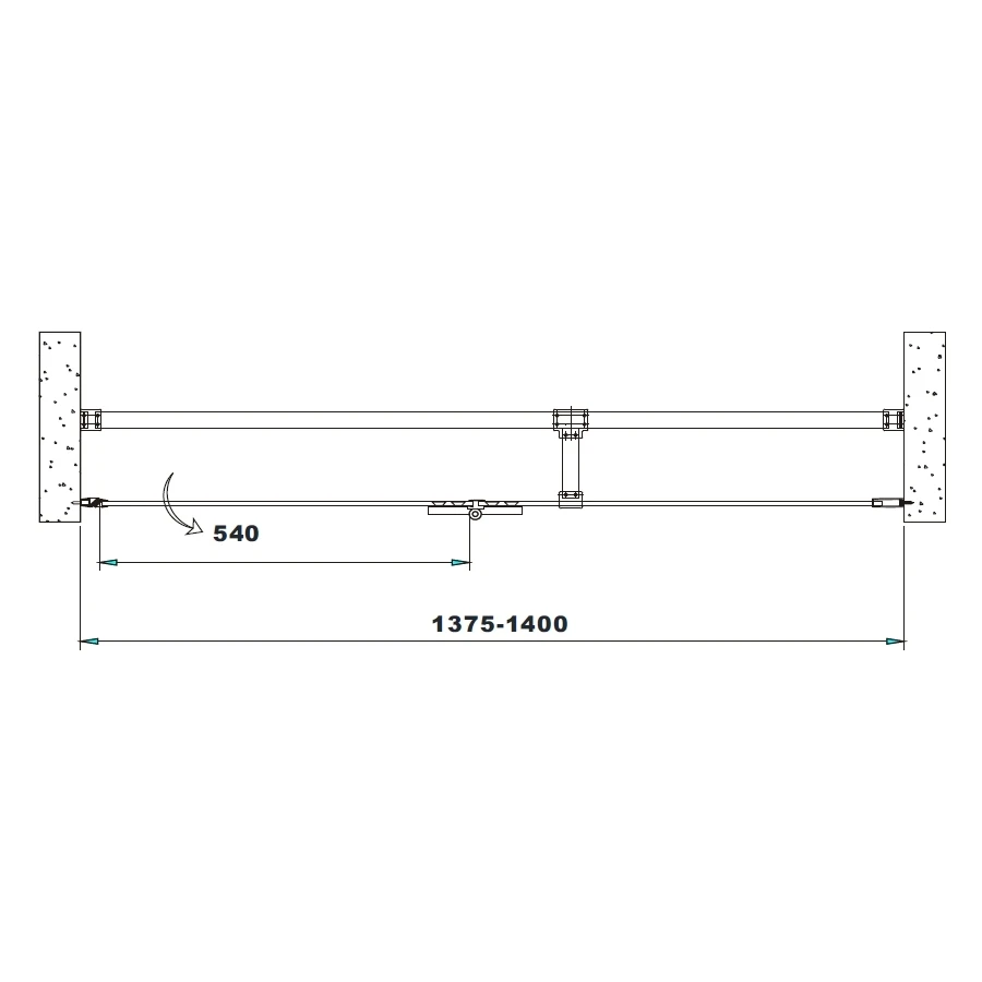 Frontline Aquaglass Linear 1400mm Hinge Door Right - Image 2