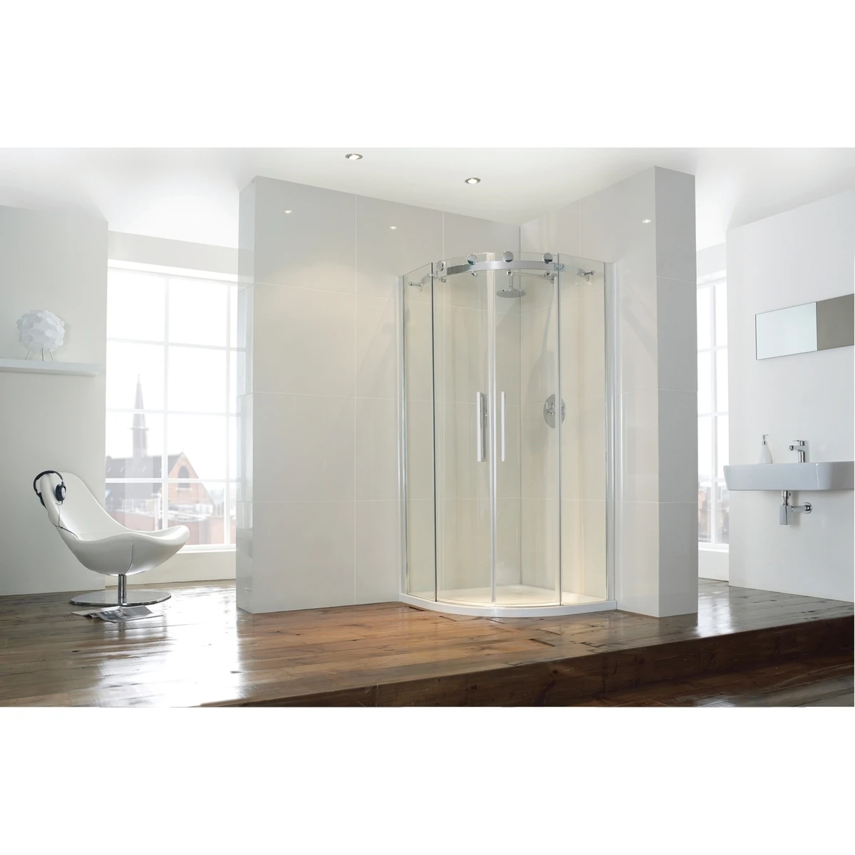 Frontline Aquaglass Frameless 1200x900mm 2 Door Offset Quadrant