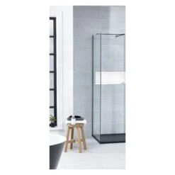 Frontline Aquaglass Black L Shape Walk-In 900mm Side Panel