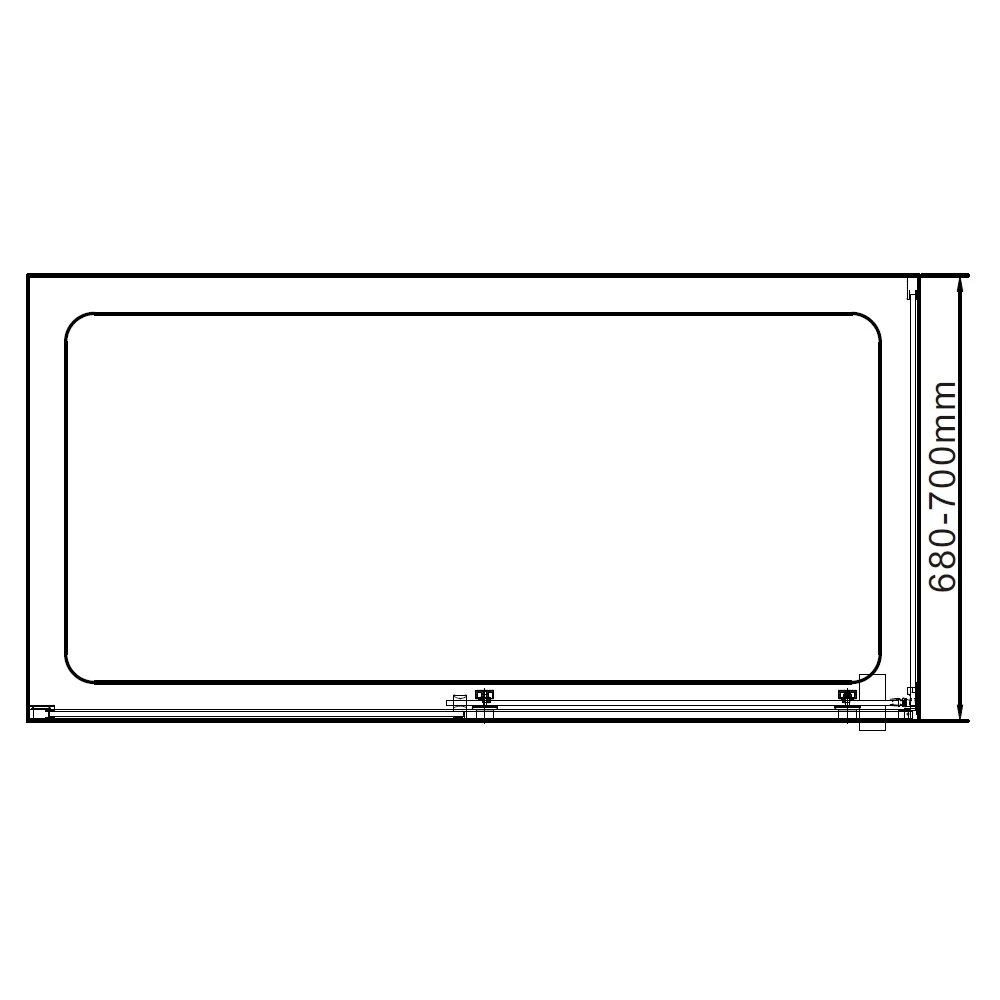 Frontline Aquaglass Linear Slider Side Panel 700mm - Image 2