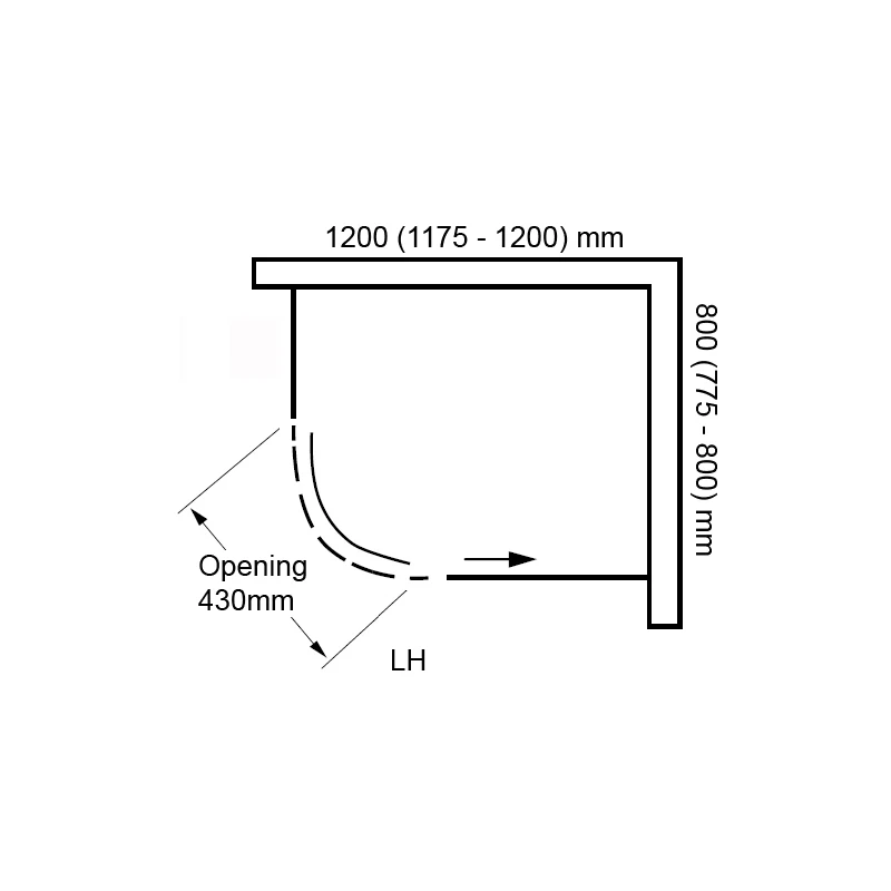 Frontline Aquaglass Sphere 1200x800mm 1 Door Offset Quadrant Left Hand - Image 2