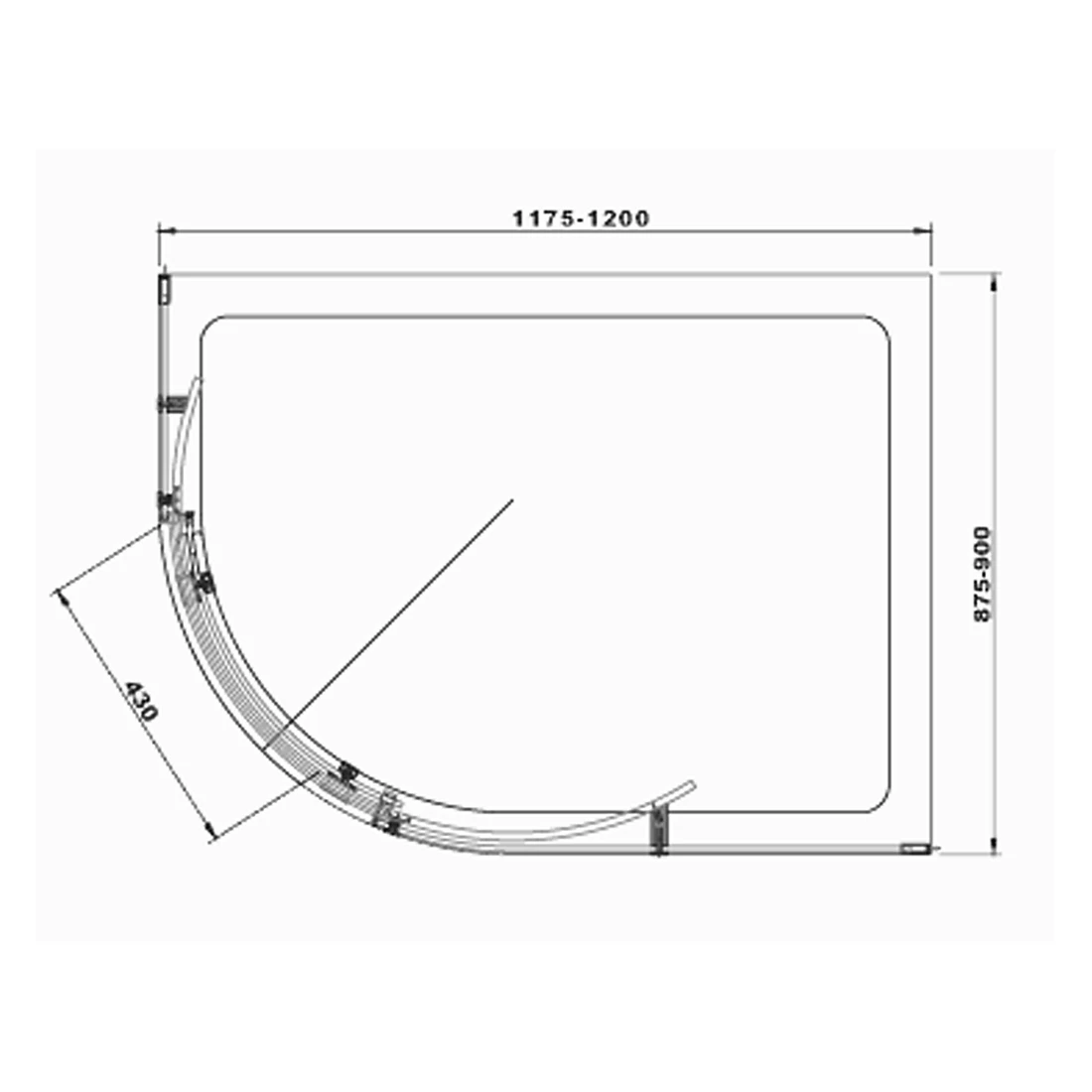 Frontline Aquaglass Sphere 1200x900mm Offset 1 Door Quadrant RH - Image 2