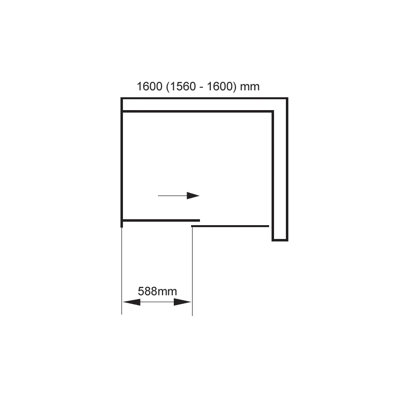 Frontline Aquaglass Frameless 1600mm Sliding Shower Door - Image 2