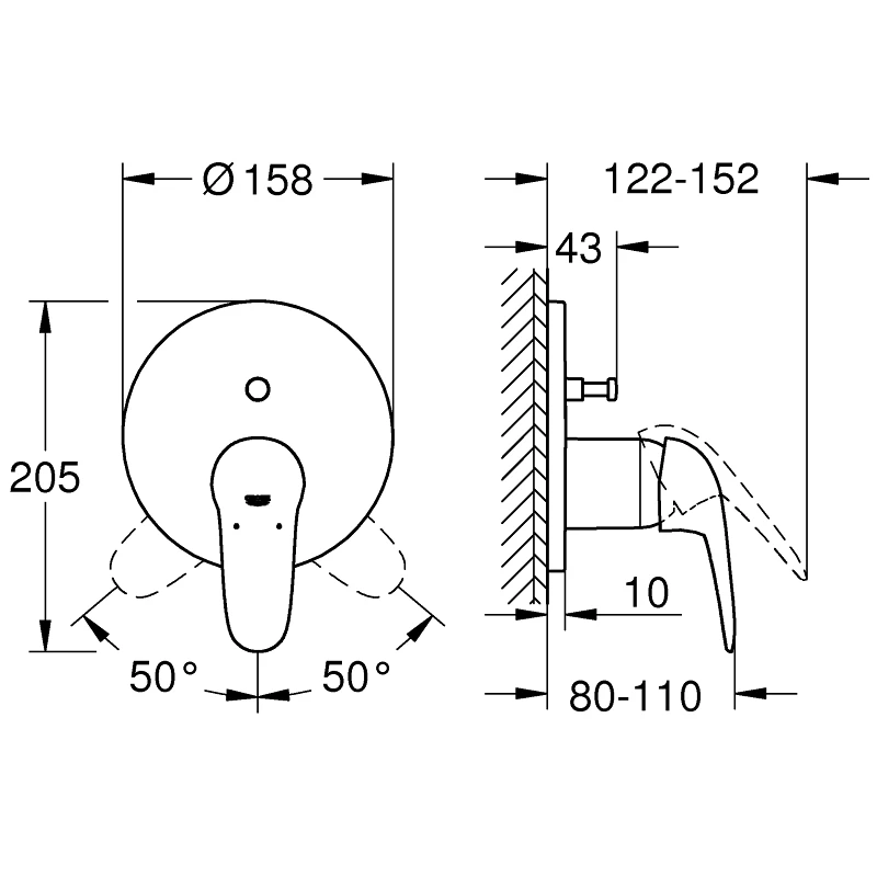 Grohe Eurostyle Single-Lever Mixer Trim With Diverter 24047 White - Image 2