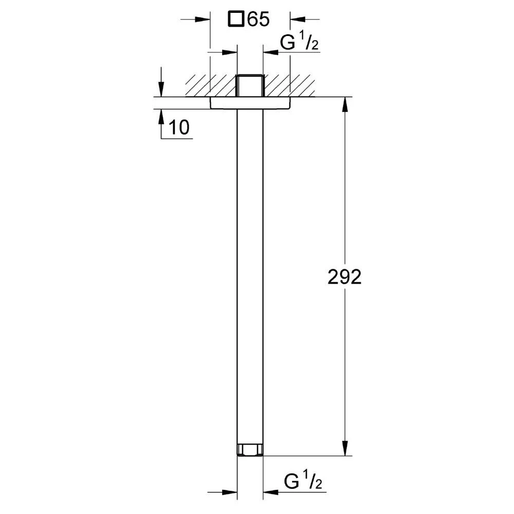 Grohe Rainshower Shower Ceiling Arm 292mm 27484 - Image 2