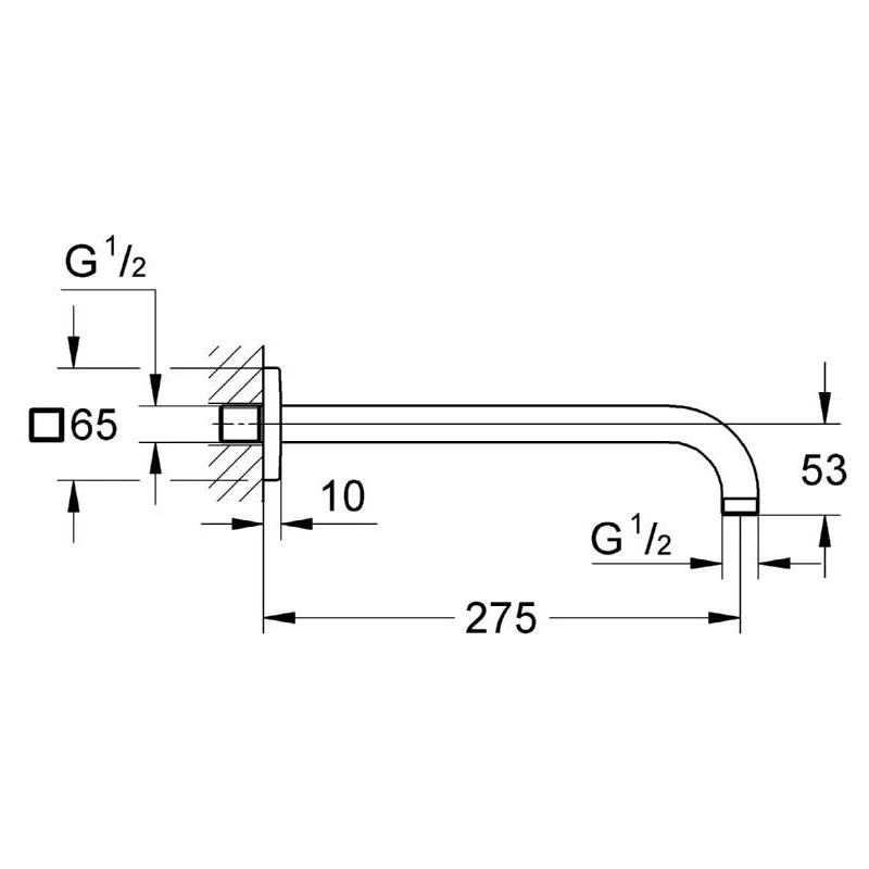 Grohe Rainshower Shower Arm 275mm 27488 - Image 2