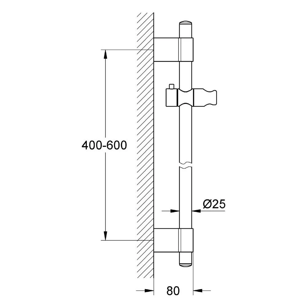 Grohe Power&Soul Shower Rail 600mm 27784 - Image 2
