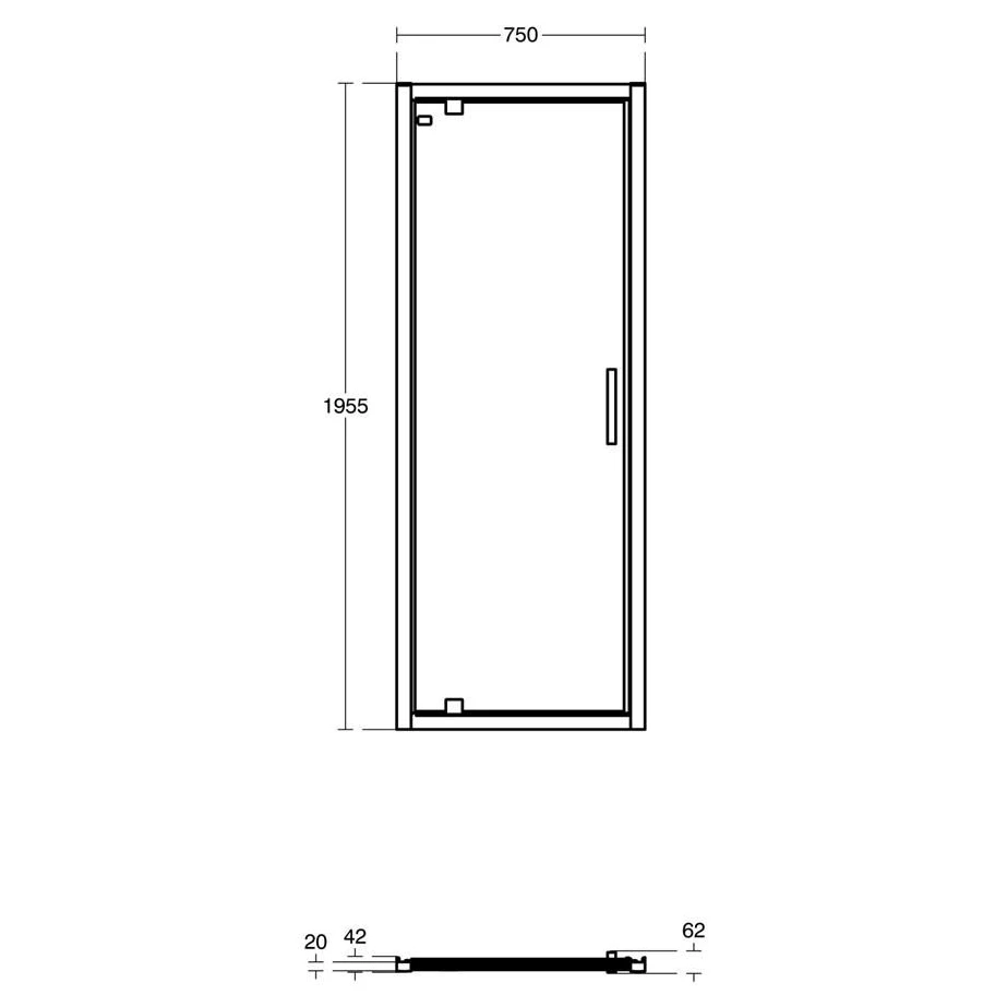 Ideal Standard Connect 2 800mm Pivot Shower Door K9392 - Image 3