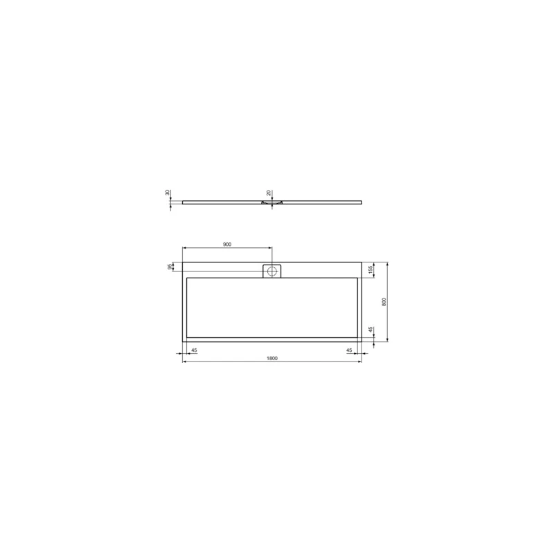 Ideal Standard I.life Ultra Flat S 1800x800mm Shower Tray T5236 Grey - Image 3