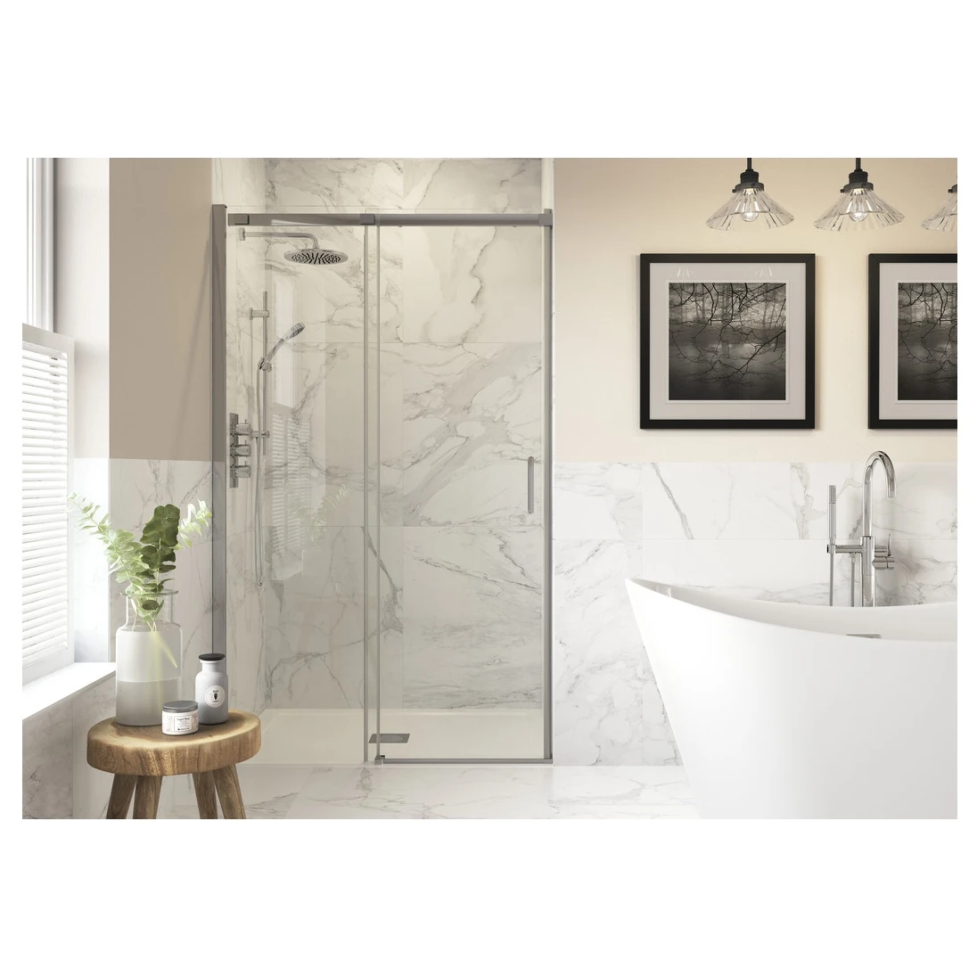 Refresh Wesley Semi-Framed Sliding Door 1000mm