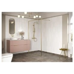 Refresh Wesley Brushed Brass Profile Wetroom Panel 1200mm