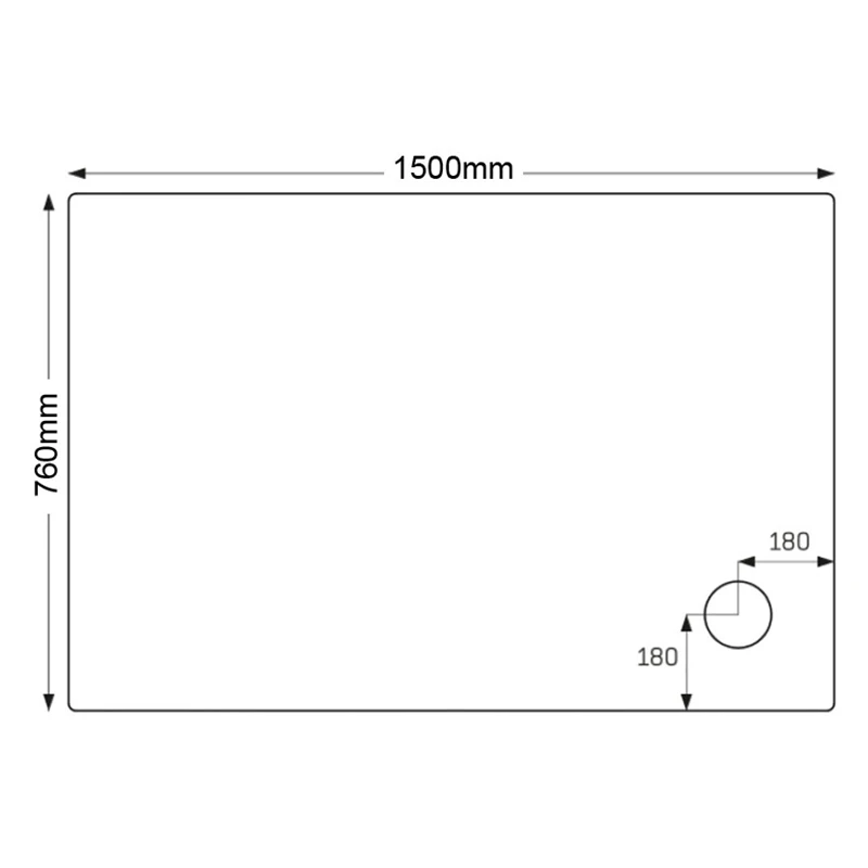 Just Trays Ultracast 1500x760mm Rectangular Shower Tray - Image 2