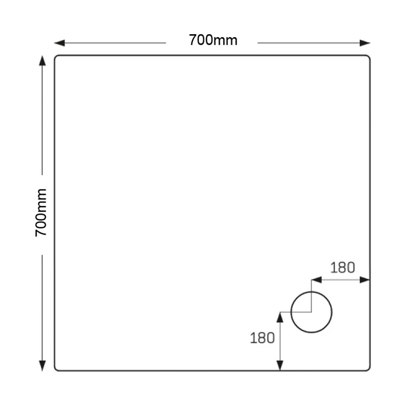 Just Trays Merlin 700mm Square Shower Tray - Image 2