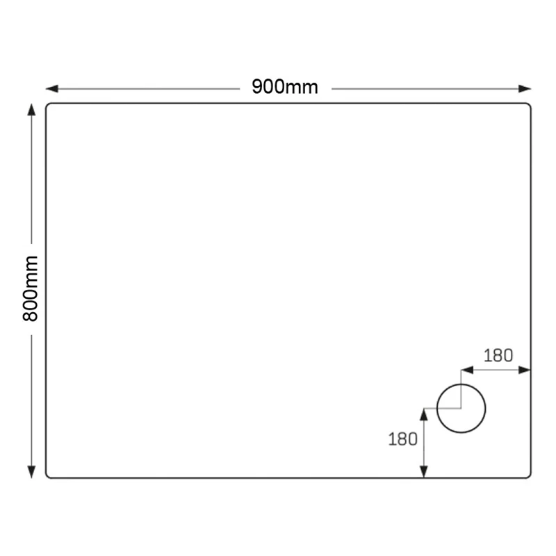 Just Trays Merlin 900x800mm Rectangular Shower Tray 4 Upstands - Image 2