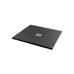 MX Minerals 1000 X 1000mm Square Shower Shower Tray Jet Black