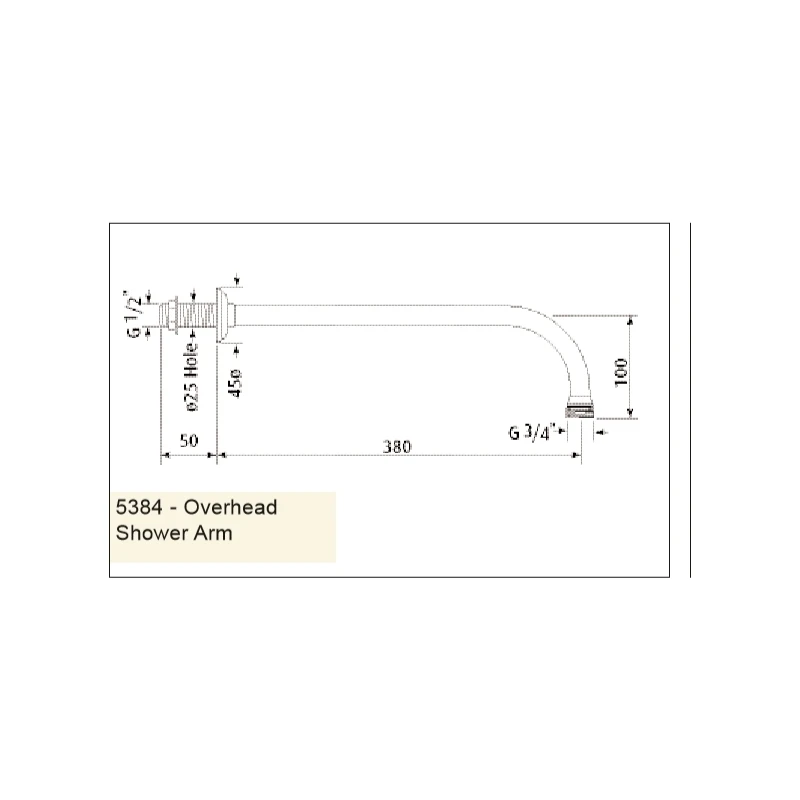 Perrin & Rowe Overhead Shower Arm 380mm Pewter - Image 2