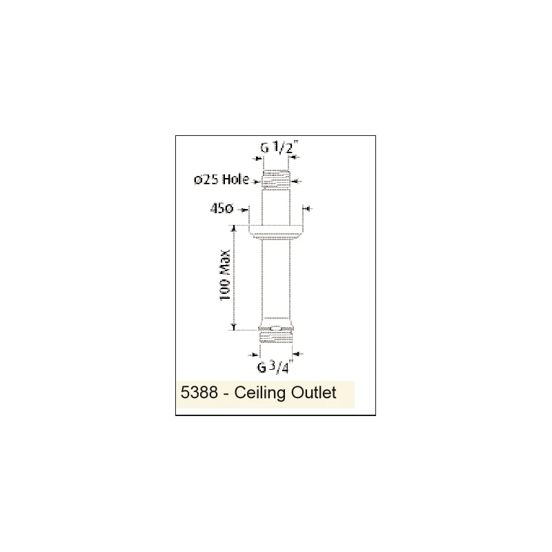 Perrin & Rowe Ceiling Shower Outlet 100mm Nickel - Image 2