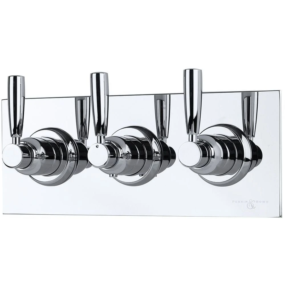 Perrin & Rowe Contemporary Lever Concealed Mixer With 2 Valves Pewter