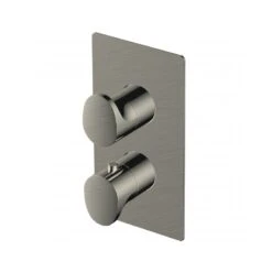 RAK Thermostatic Round Dual Outlet Shower Valve Brushed Nickel