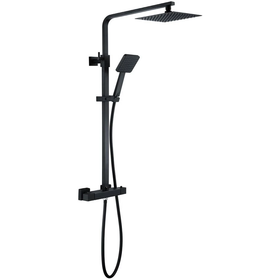 Synergy Square Black Thermostatic Shower