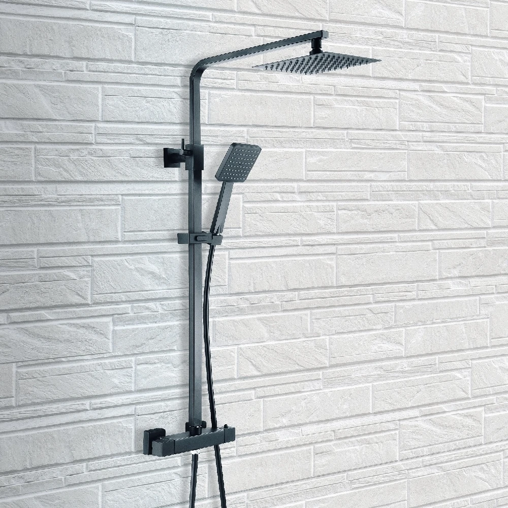 Synergy Square Black Thermostatic Shower - Image 2