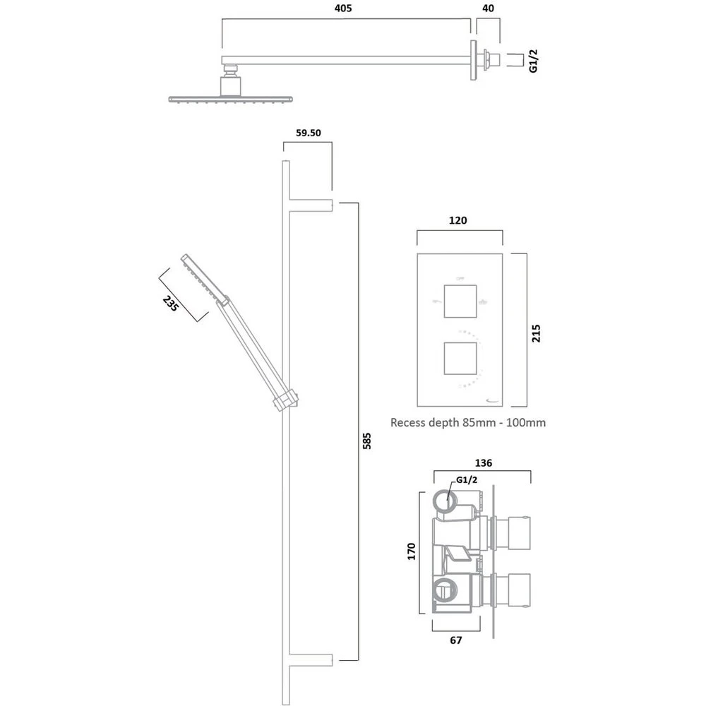 Tavistock Index Concealed Dual Function Shower System - Image 2
