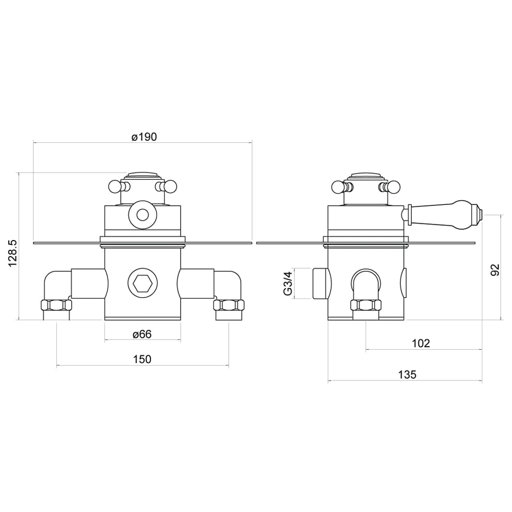 Trisen Formby Traditional Concealed Thermostatic Shower Valve - Image 2
